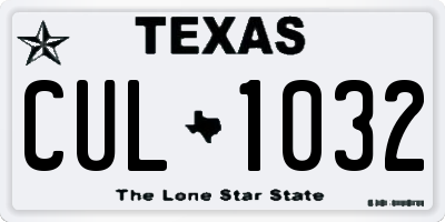 TX license plate CUL1032