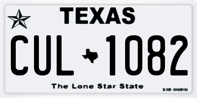 TX license plate CUL1082