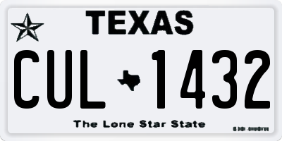 TX license plate CUL1432