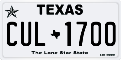 TX license plate CUL1700