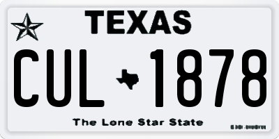 TX license plate CUL1878