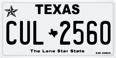 TX license plate CUL2560