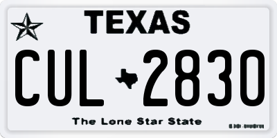 TX license plate CUL2830