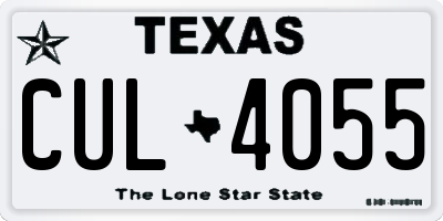 TX license plate CUL4055