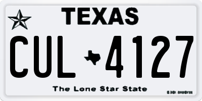 TX license plate CUL4127