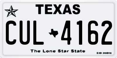 TX license plate CUL4162