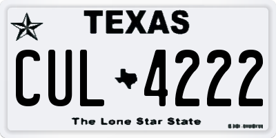 TX license plate CUL4222