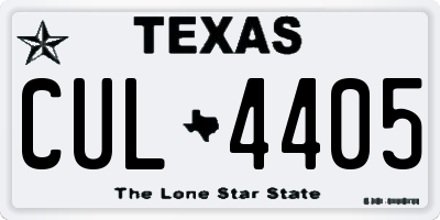 TX license plate CUL4405
