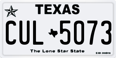 TX license plate CUL5073