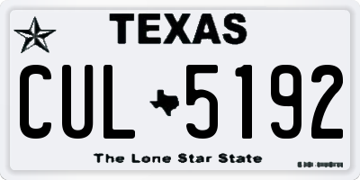 TX license plate CUL5192