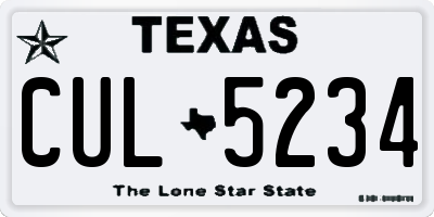 TX license plate CUL5234