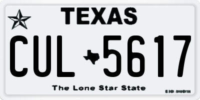 TX license plate CUL5617