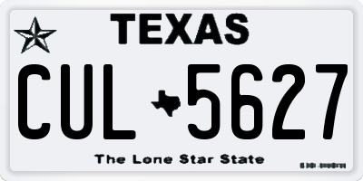 TX license plate CUL5627