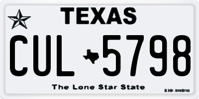 TX license plate CUL5798