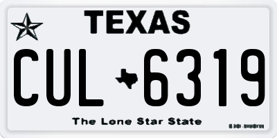 TX license plate CUL6319