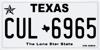 TX license plate CUL6965