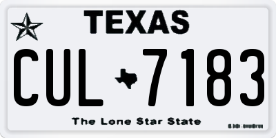 TX license plate CUL7183