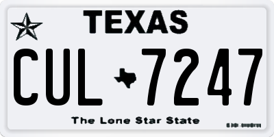 TX license plate CUL7247