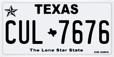 TX license plate CUL7676