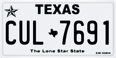 TX license plate CUL7691