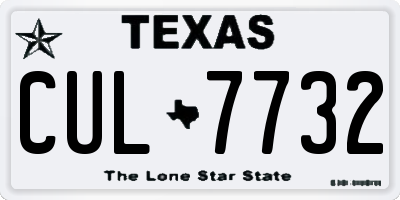 TX license plate CUL7732