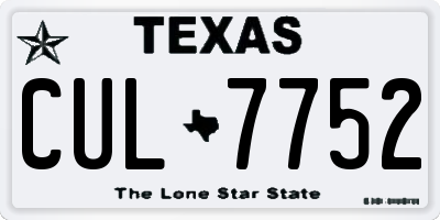 TX license plate CUL7752