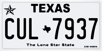 TX license plate CUL7937
