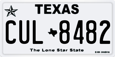 TX license plate CUL8482
