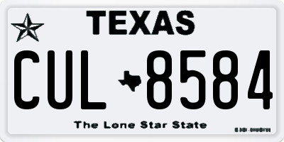 TX license plate CUL8584