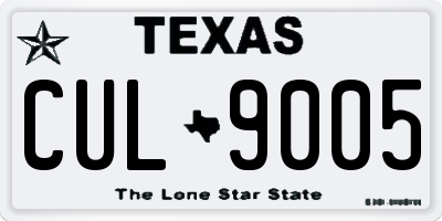 TX license plate CUL9005