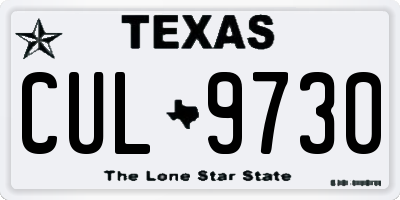 TX license plate CUL9730