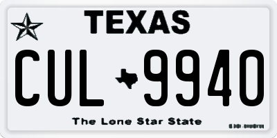 TX license plate CUL9940