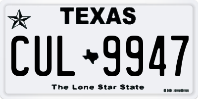 TX license plate CUL9947