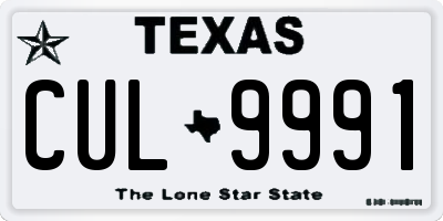 TX license plate CUL9991