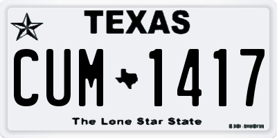 TX license plate CUM1417