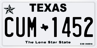 TX license plate CUM1452