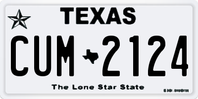 TX license plate CUM2124