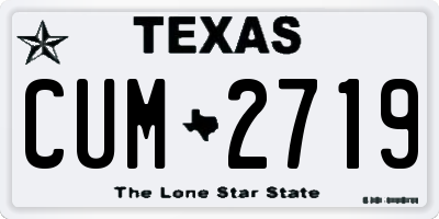 TX license plate CUM2719