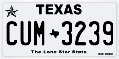 TX license plate CUM3239