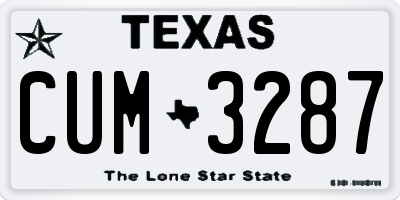 TX license plate CUM3287
