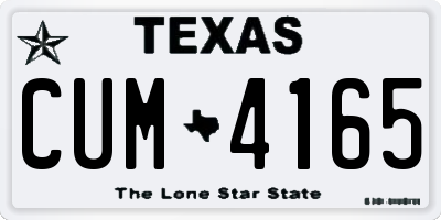 TX license plate CUM4165