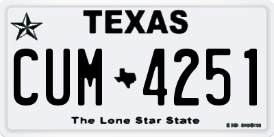 TX license plate CUM4251