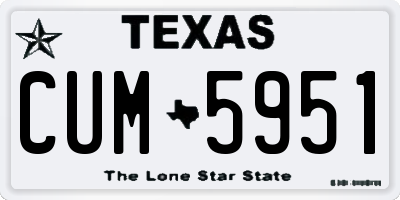 TX license plate CUM5951