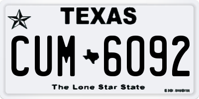 TX license plate CUM6092