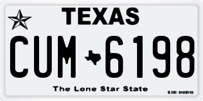 TX license plate CUM6198
