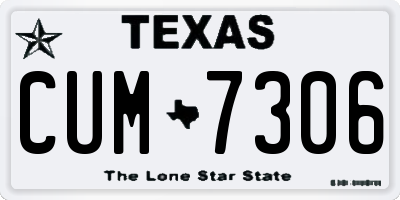 TX license plate CUM7306