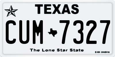 TX license plate CUM7327