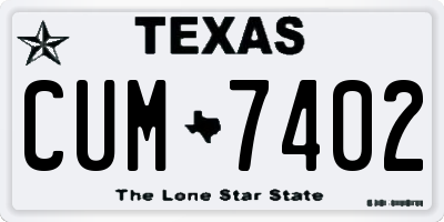 TX license plate CUM7402