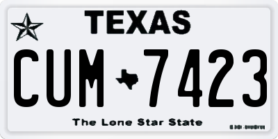 TX license plate CUM7423
