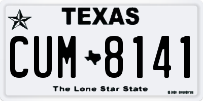 TX license plate CUM8141